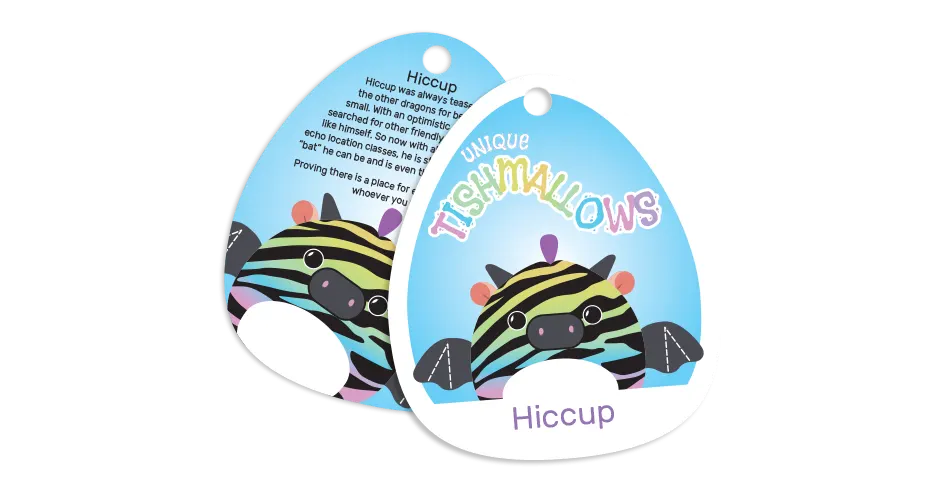 Tishmallows customized toy tag